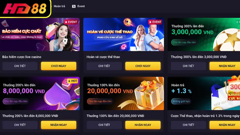Ưu điểm nổi bật giúp HD88 ghi điểm với người chơi